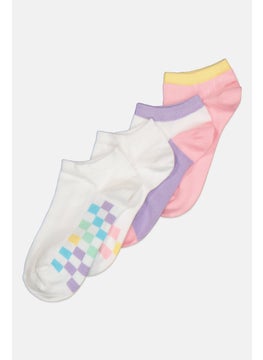 RBX Kids Girl 4 Pairs Checkered Socks, Multicolor  - Image 2