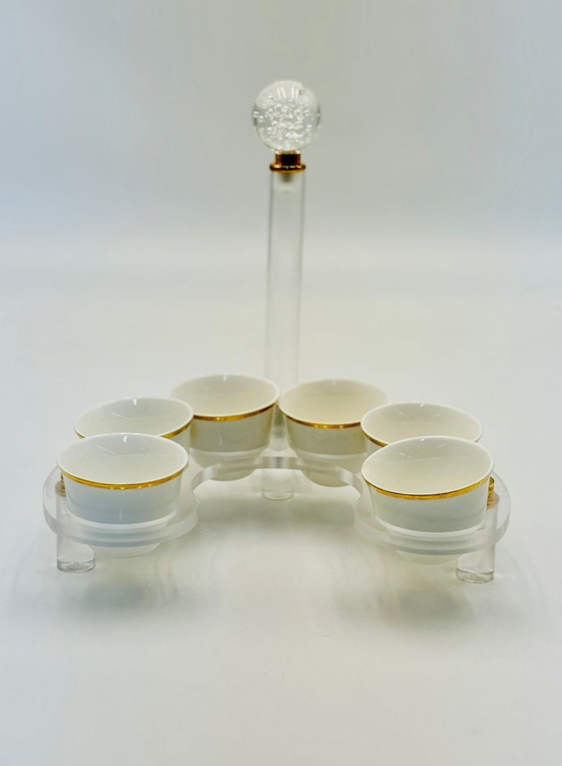 شيالة استاند فناجين اكريليك/شفاف  بمقبض اكريليك , لمسة أنيقة وجذابة ابهري ضيوفك بهذة الاطلاله. - Image 1