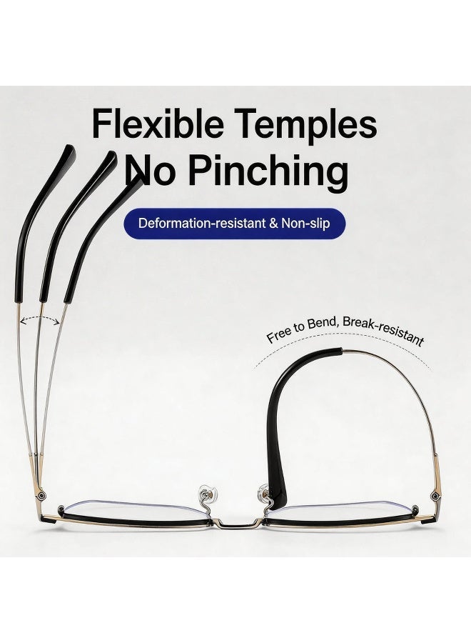 بوكيلار نظارات إطار كامل PUKCLAR تيتانيوم نقي خفيفة جداً براولاين عدسات شفافة غير طبية Minimalist للأعمال OL للرجال والنساء للاستخدام اليومي المهني - Image 3
