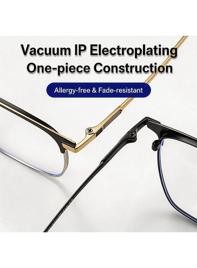 بوكيلار نظارات إطار كامل PUKCLAR تيتانيوم نقي خفيفة جداً براولاين عدسات شفافة غير طبية Minimalist للأعمال OL للرجال والنساء للاستخدام اليومي المهني - Image 4