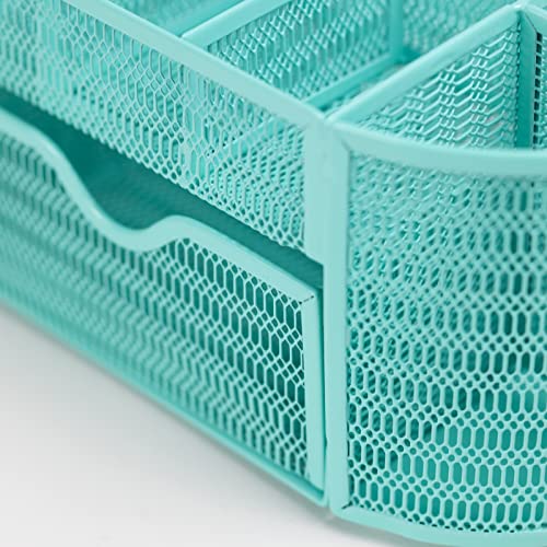 BLU MONACO Aqua Desk Organizer – Strong Metal with Aqua Finish, Storage for Office Supplies, Home or Office Desk Décor - Image 5
