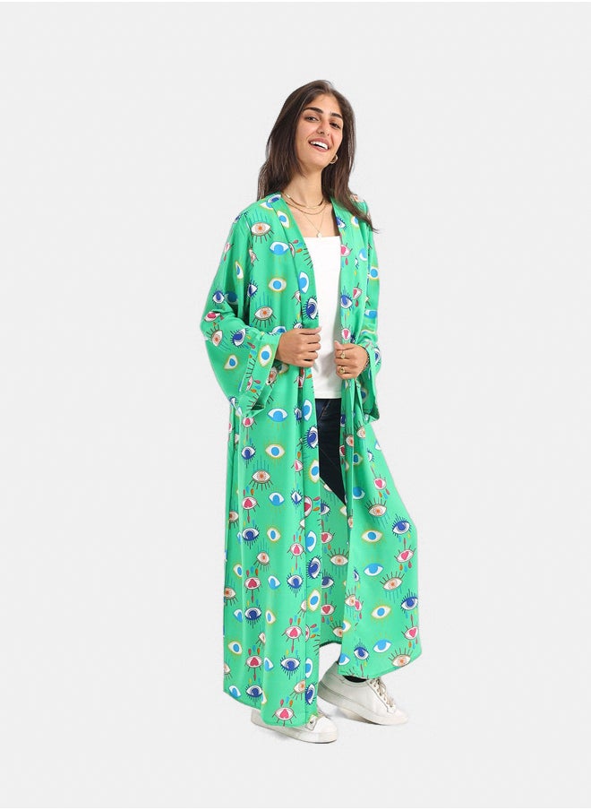 Clue All Over Eye Print Kimono  - Image 2