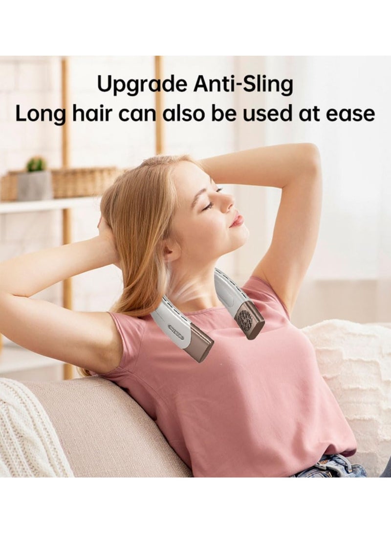 Leafless Hanging Neck Fan, 2 Turbines 4000mAh, Portable Headphone Fan, 360° Adjustable Handheld Fan, Small, Bladeless, USB, Outdoor Travel Personal Fan, Rechargeable Personal Air Conditioner  - Image 3