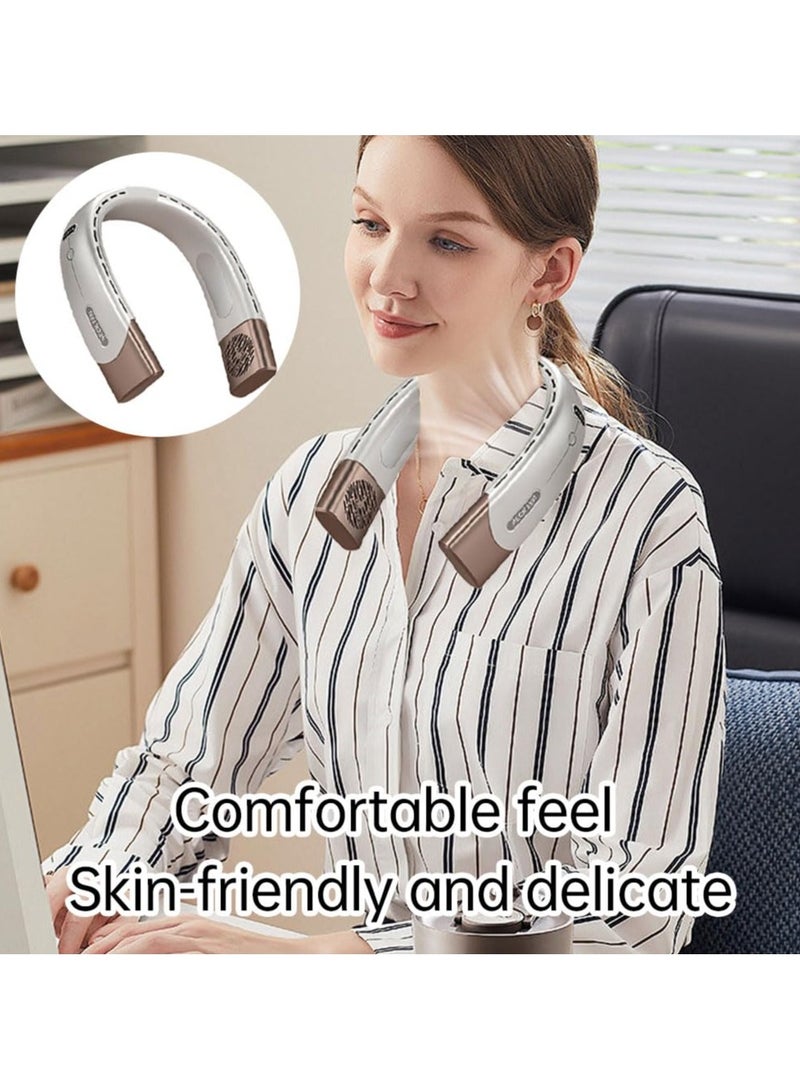 Leafless Hanging Neck Fan, 2 Turbines 4000mAh, Portable Headphone Fan, 360° Adjustable Handheld Fan, Small, Bladeless, USB, Outdoor Travel Personal Fan, Rechargeable Personal Air Conditioner  - Image 4