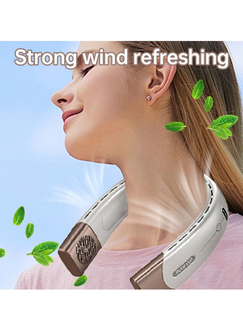 Leafless Hanging Neck Fan, 2 Turbines 4000mAh, Portable Headphone Fan, 360° Adjustable Handheld Fan, Small, Bladeless, USB, Outdoor Travel Personal Fan, Rechargeable Personal Air Conditioner  - Image 5