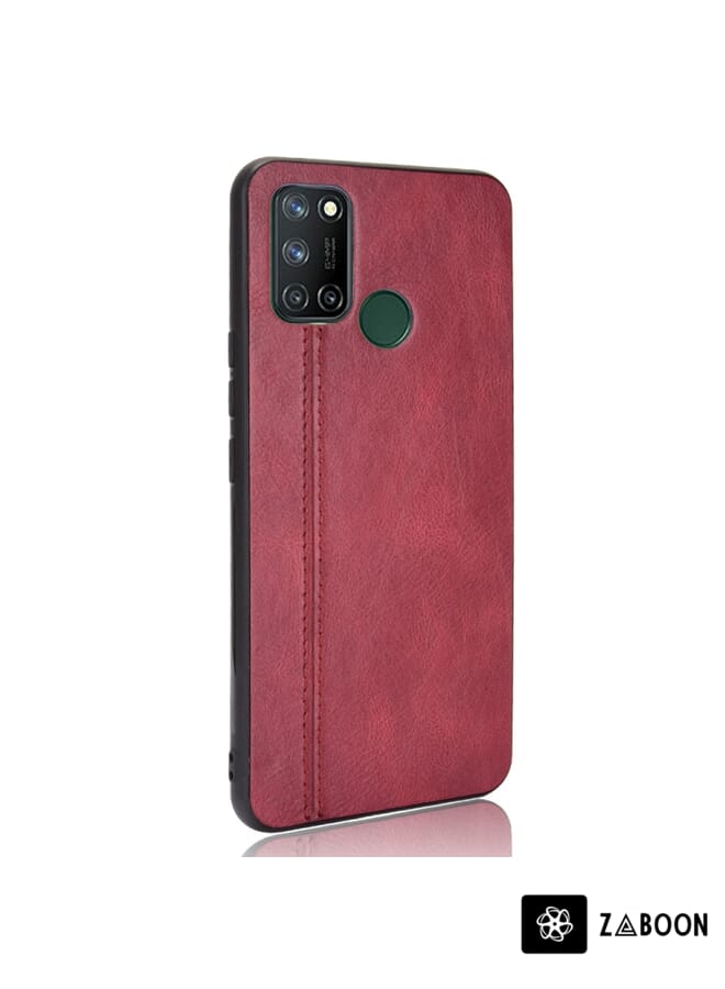 Zaboon Protective Case Cover For OPPO Realme C17/Realme 7i Shockproof Sewing Cow Pattern Skin PC + PU + TPU Case - Image 3