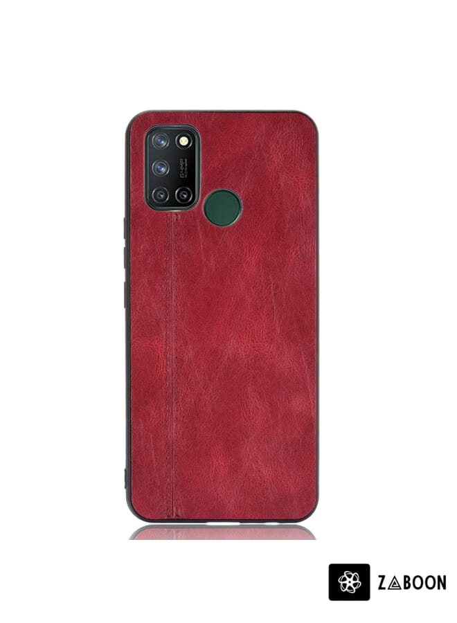 Zaboon Protective Case Cover For OPPO Realme C17/Realme 7i Shockproof Sewing Cow Pattern Skin PC + PU + TPU Case - Image 2