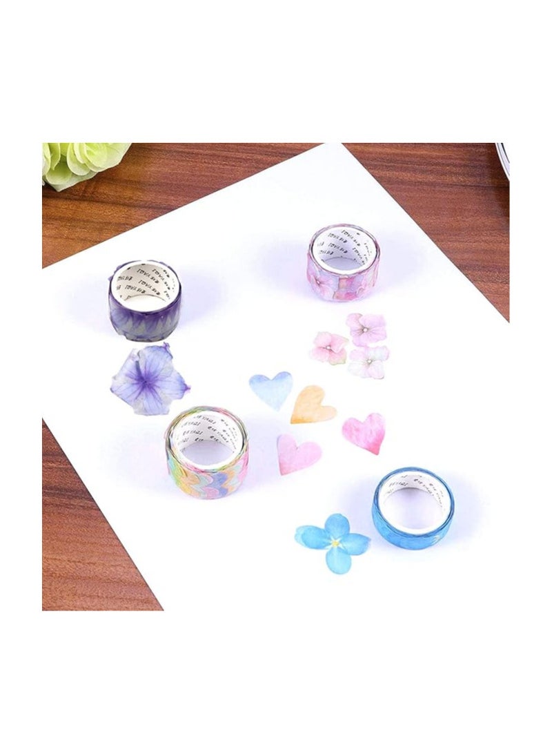 HASTHIP HASTHIP® 4 Roll Creative Flower Petal Washi Tape, Masking Tape Decorative Decals, DIY Petal Stickers for Scrapbooking, Diary, Bullet Journal, Planner, 200 Petals/Roll (Purple) - Image 2