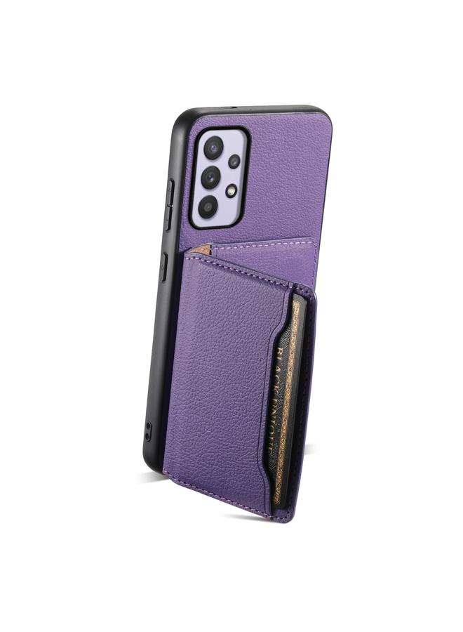 اس-توب جراب لهاتف Samsung Galaxy A32 5G بتصميم حقيبة بطاقات من نسيج العجل مع تغطية كاملة - Image 3