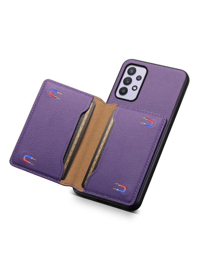 اس-توب جراب لهاتف Samsung Galaxy A32 5G بتصميم حقيبة بطاقات من نسيج العجل مع تغطية كاملة - Image 5