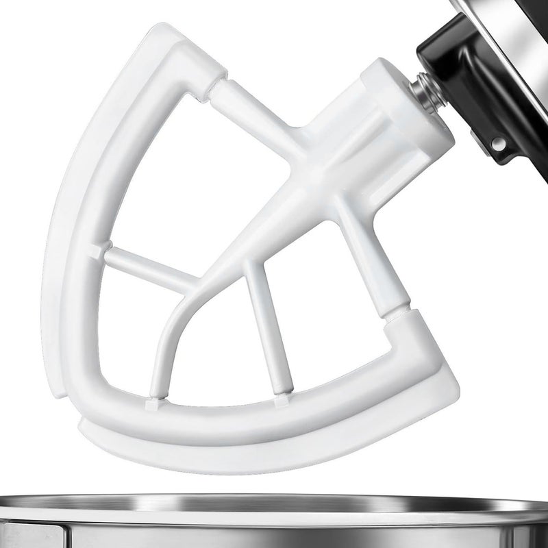 Flex Edge Beater for KitchenAidMixer Attachement Compatible With KitchenAidMixer AccessoryFits TiltHead Stand Mixer Bowls For 455 Quart BowlsBeater With Silicone EdgesWhite