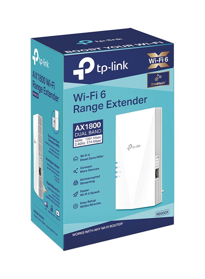 TP-LINK RE600X AX1800 Wi-Fi 6 Range Extender White - Image 3