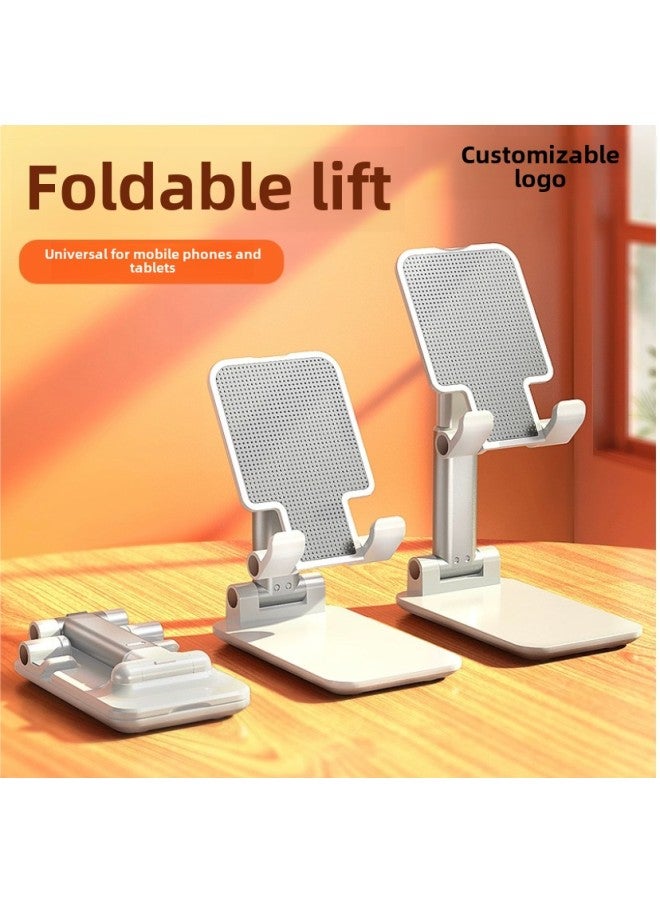 Mobile Phone Stand Desktop Folding Portable Lifting Lazy Live Phone Tablet Universal Stand Gift Logo Tablet-Color:T9 Space Black Weight Version - Image 2