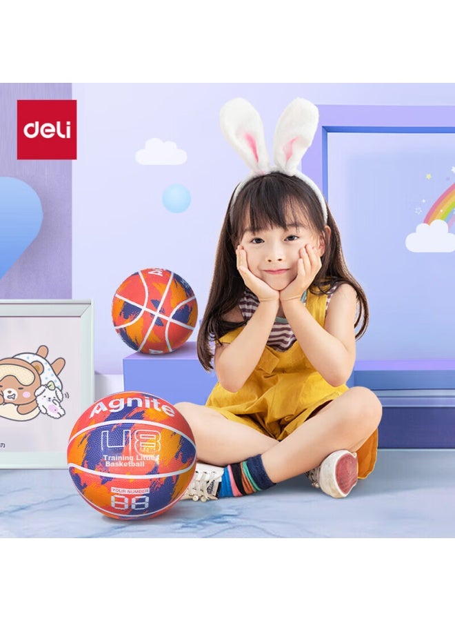 Deli Children's Basketball, Size 4, Rubber Foam, Wear-resistant, Elastic, Easy To Control, Orange - Image 1