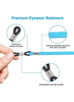 Generic 5-Piece Leather Eyeglass Straps, Anti-slip Eyeglass Chains Lanyard, Adjustable Eyewear Retainers, Sport Sunglass Retainer Holder Strap  - Image 4