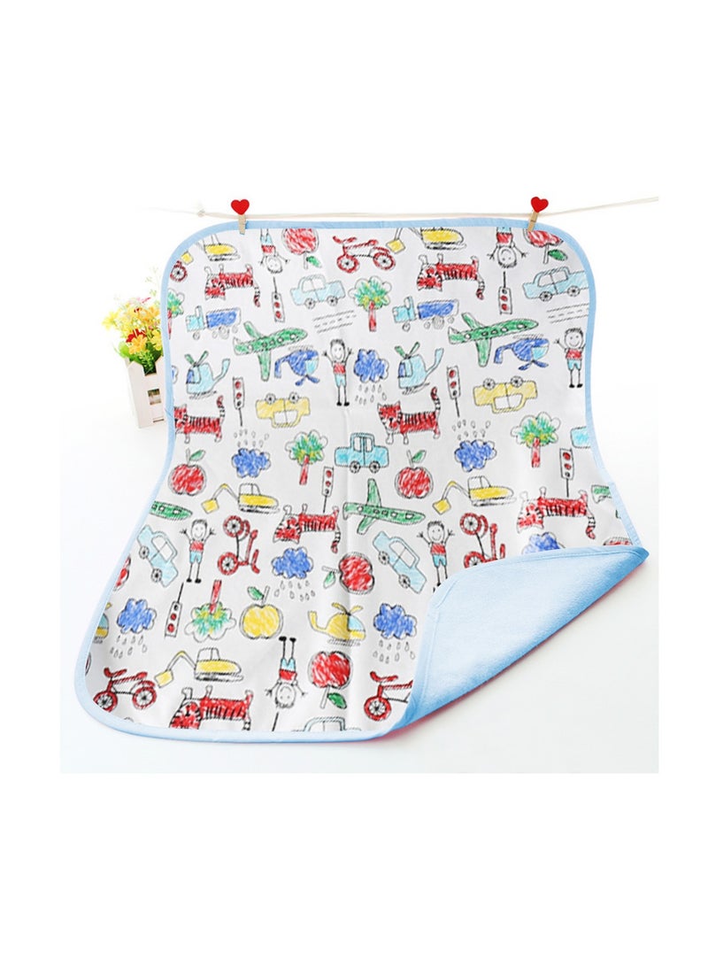 Star Babies -Combo Pack (Microfiber Hooded Towel with Reusable Changing mat Printed Blue) - Blue - Image 4