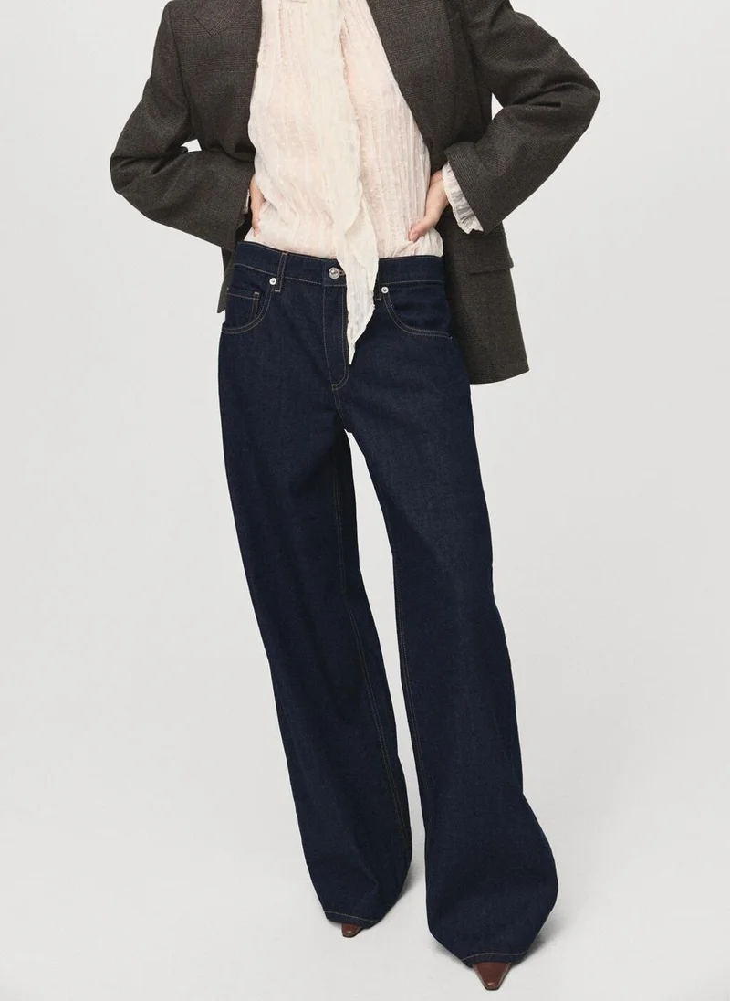 MANGO Low-rise wide-leg jeans