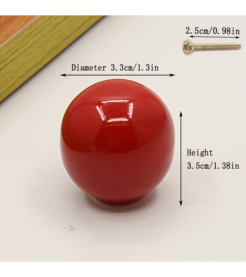 White 8Pcs Ball Ceramic Cabinet Pulls Minimalist Drawer Handles Nordic Furniture Hardware - Image 3