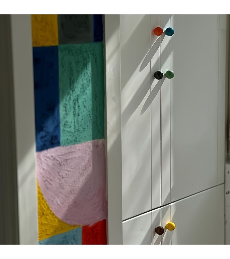 White 8Pcs Ball Ceramic Cabinet Pulls Minimalist Drawer Handles Nordic Furniture Hardware - Image 5