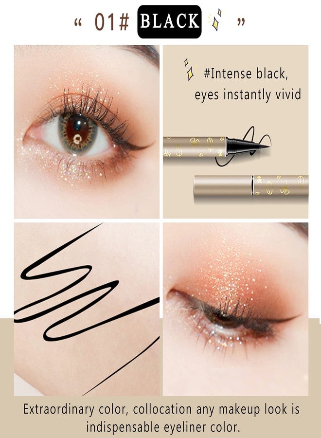 Vtrem 3 Pack Eyeliner Pencil Blue/Orange Waterproof Liquid Eye Liner Pen Smudge Proof Slim Eyeliner Makeup Tools Long Lasting All Day - Image 4