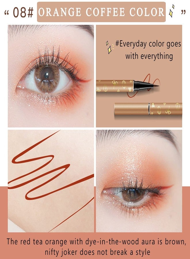 Vtrem 3 Pack Eyeliner Pencil Blue/Orange Waterproof Liquid Eye Liner Pen Smudge Proof Slim Eyeliner Makeup Tools Long Lasting All Day - Image 2