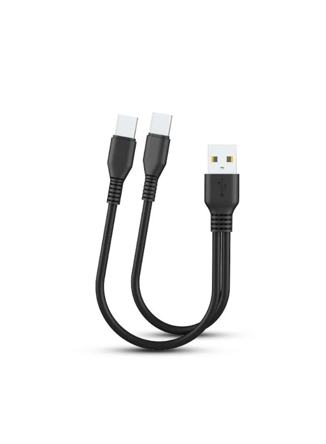 A.M 2 in 1 USB Dual Type C Cable Splitter Mobile Phone Charging Cable Portable - Image 1