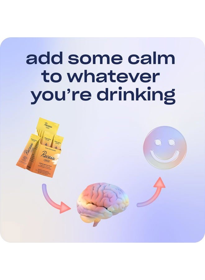 RECESS Mood Powder, Calming Magnesium L-Threonate Blend with Passion Flower, L-Theanine, Electrolytes, Magnesium Calm Support Powder Supplement - Lemon Citrus Pack of 10 - Image 4