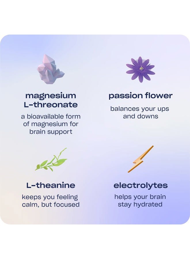 RECESS Mood Powder, Calming Magnesium L-Threonate Blend with Passion Flower, L-Theanine, Electrolytes, Magnesium Calm Support Powder Supplement - Lemon Citrus Pack of 10 - Image 2