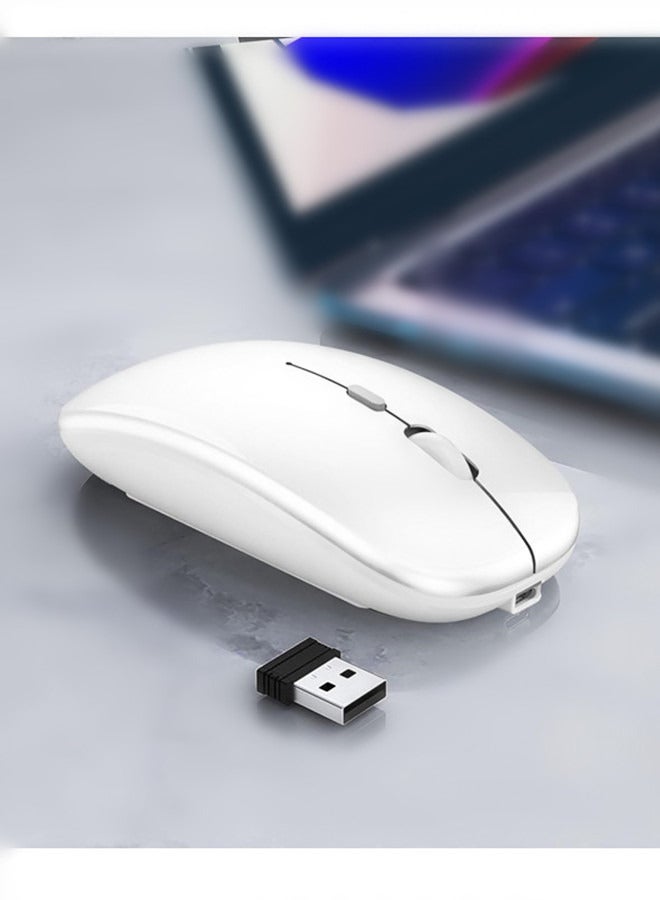 Wireless Mouse, Rechargeable Laptop Mouse, for Laptop/ PC (Bright White)  - Image 2
