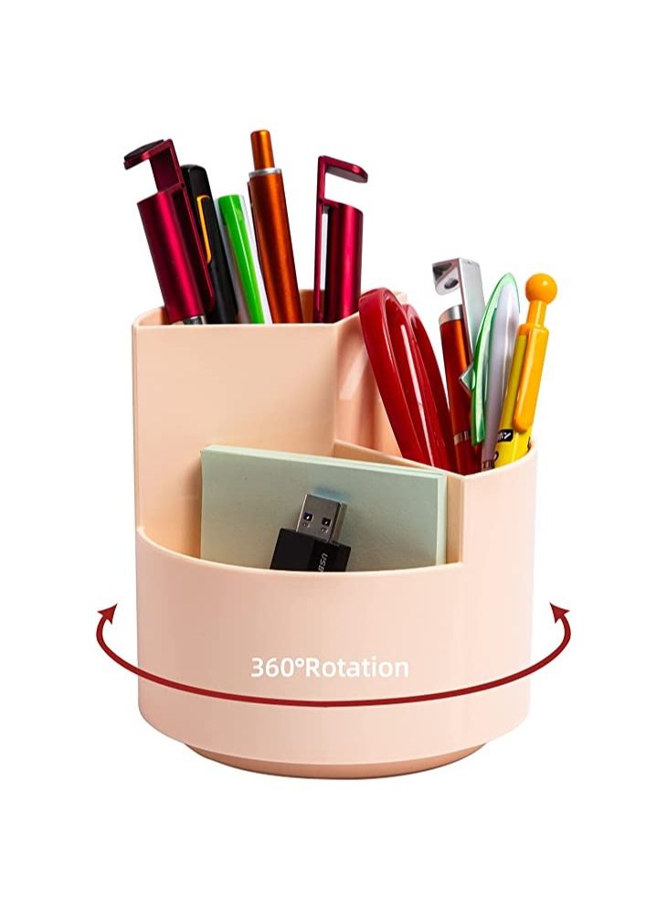 Desk Pencil Pen Holder 3 Slots 360 Degree Spinning Pencil Pen Desk Organizers Desktop Storage Pen Organizers Stationery Supplies Cute Pencil Cup Pot for Office School  Art Supply Kids - Image 1