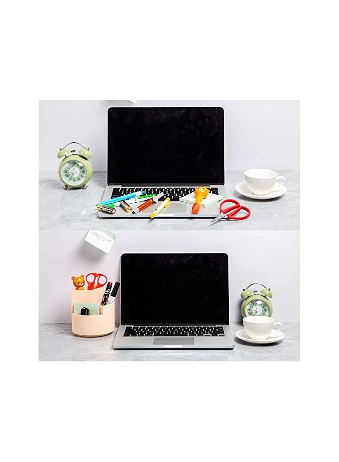 Desk Pencil Pen Holder 3 Slots 360 Degree Spinning Pencil Pen Desk Organizers Desktop Storage Pen Organizers Stationery Supplies Cute Pencil Cup Pot for Office School  Art Supply Kids - Image 4