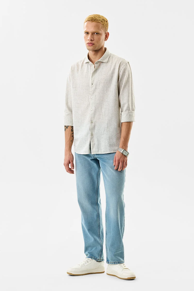SNITCH Linen Blend Checks Regular Fit Shirt