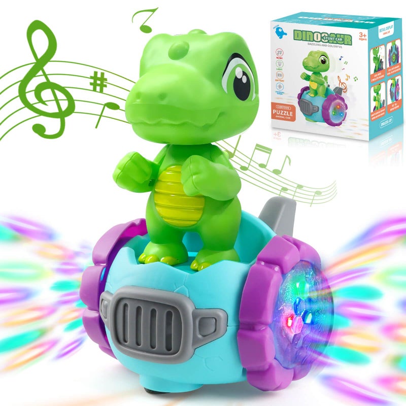 Beria Dinosaur Robot Car Toy with Lights Music Toddler Toys 13 Dinosaur Universal Cars Toys for 3 Year Old Boys Ages 24 Gifts for 13 4 5 6 7 Year Old Birthday Christmas - Image 3