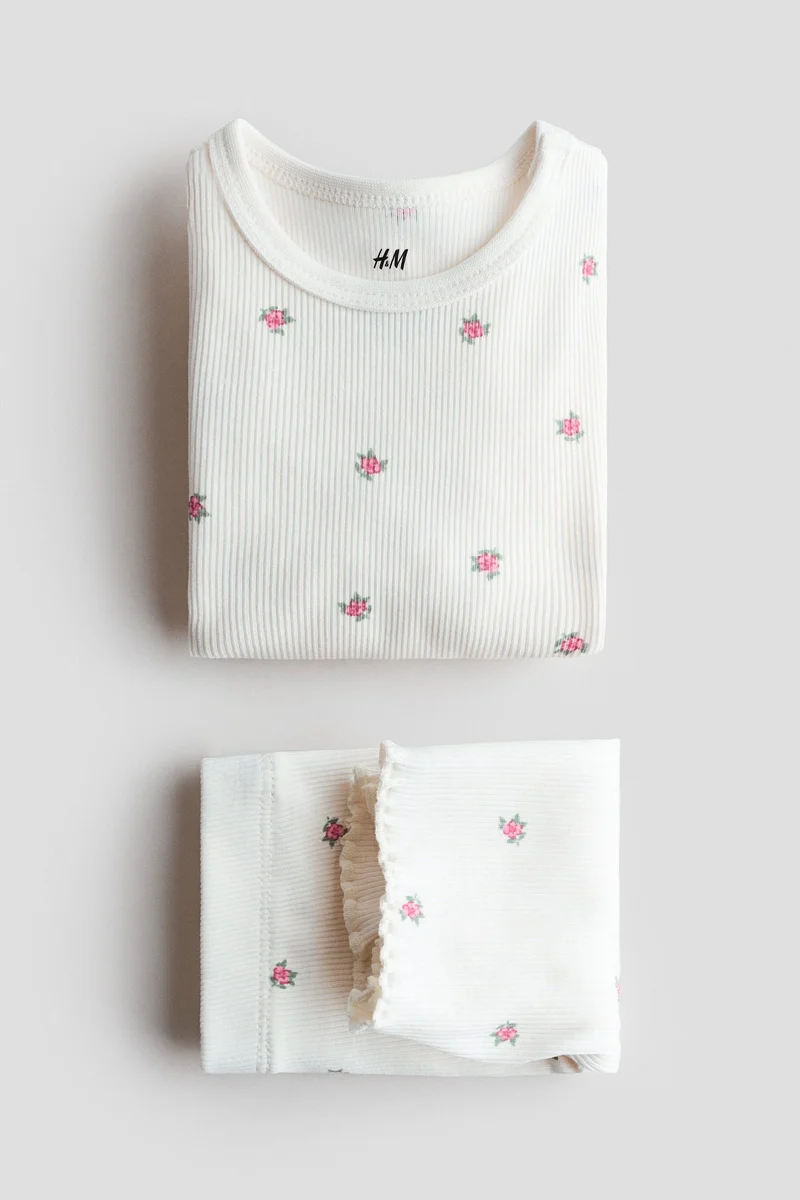 H&M 2-piece ribbed cotton set