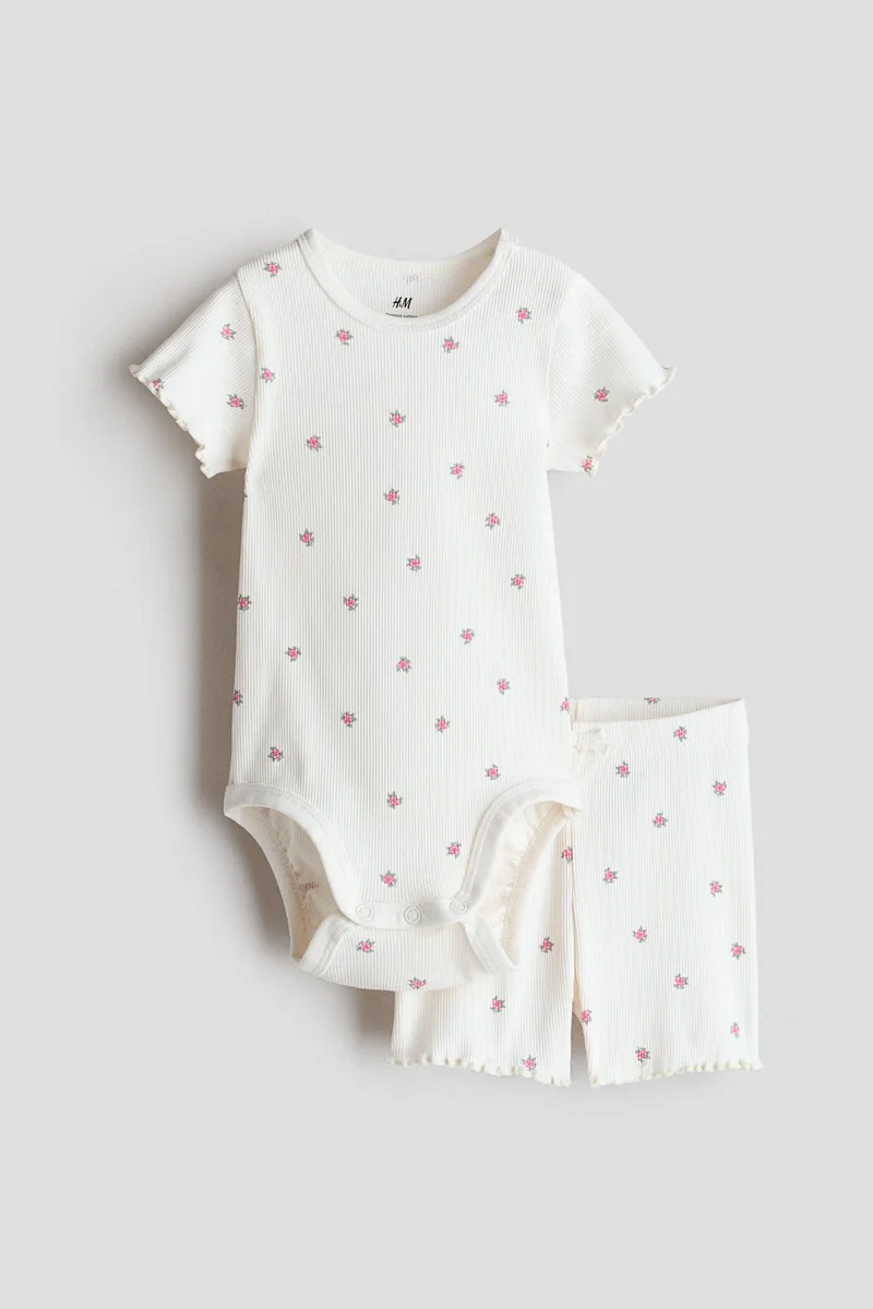 H&M 2-piece ribbed cotton set