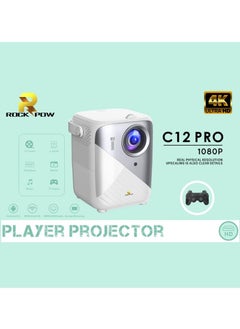 Rock Pow Video Game Projector  2x Wireless Controllers – Android 9.0 WiFi 2.4/5G Screen Mirroring, HDMI/USB/Audio – 4K Ultra HD Supported, 1080P Full Resolution – 3GB RAM + 64GB Storage, Ideal for Home Theater & Gaming White  - Image 3