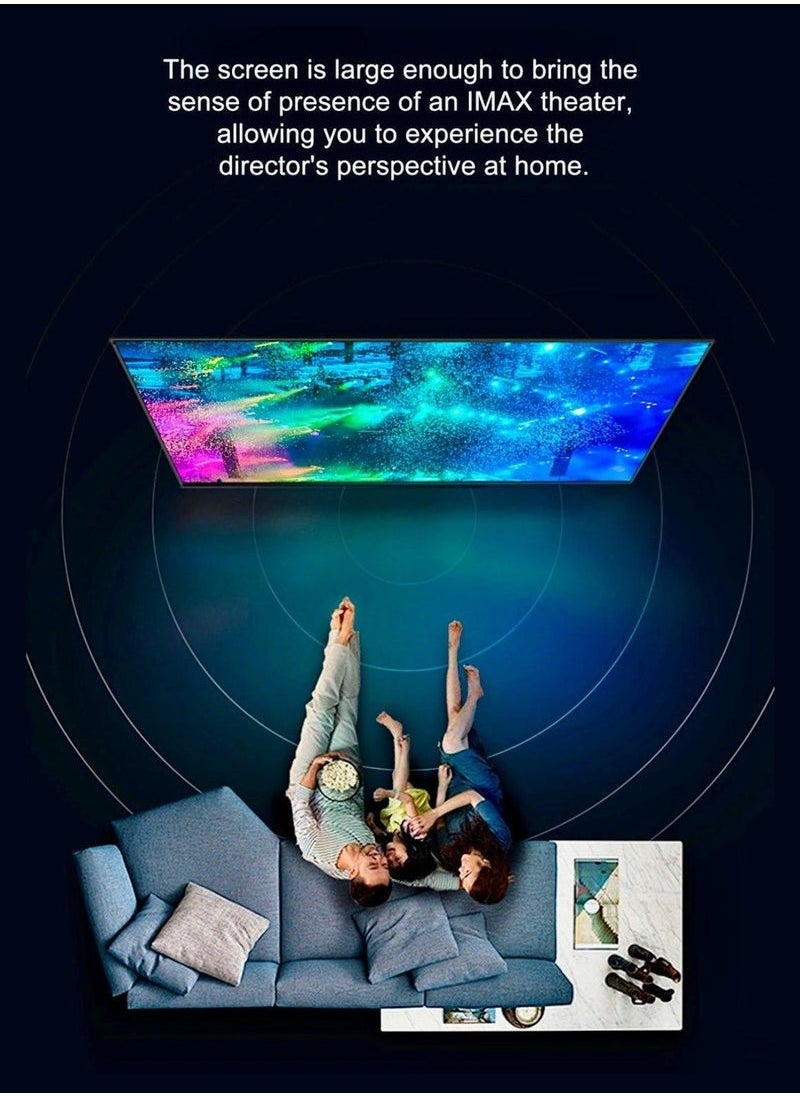 Rock Pow - Video Game Projector  2x Wireless Controllers – Android 9.0 WiFi 2.4/5G Screen Mirroring, HDMI/USB/Audio – 4K Ultra HD Supported, 1080P Full Resolution – 3GB RAM + 64GB Storage, Ideal for Home Theater & Gaming White - Image 1