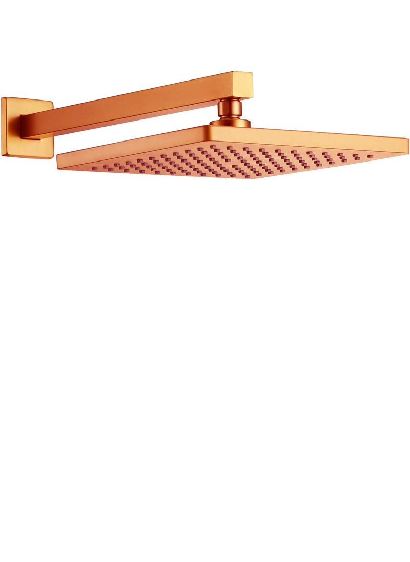 FOSSA Fossa 8 Inch Rainfall Shower Head Fixed Shower Head 304 Stainless Steel Rain Showers Overhead Wall Mounted (OHS-1202 Rose Glod)  - Image 1