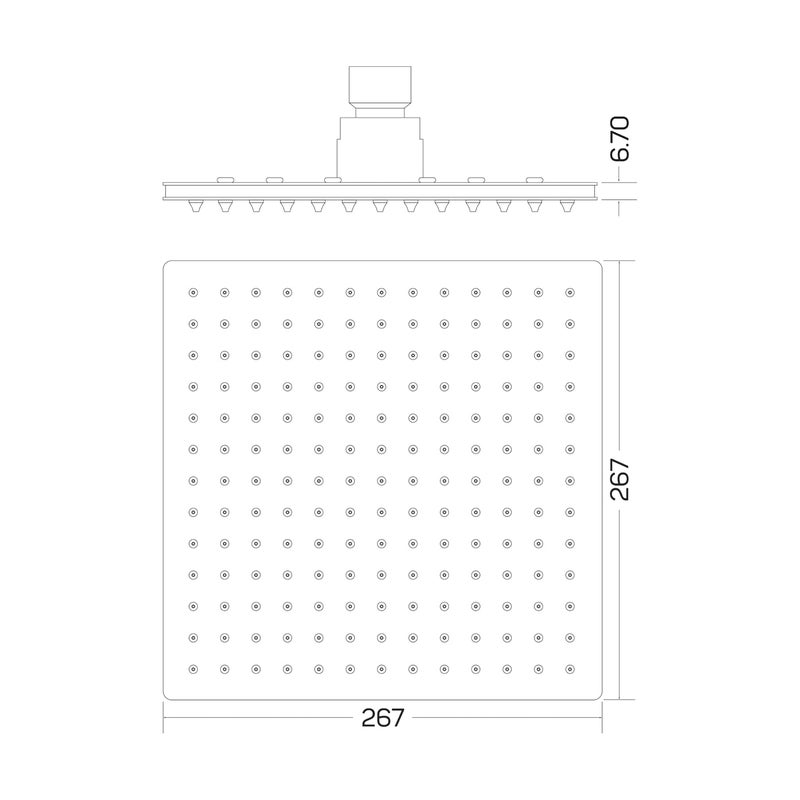 Auriga AURIGA Rain Shower | 267mm X 267mm | Stainless Steel 304 | Mirror Finish | Premium Grade | Strong & Durable | 100% Openable & Tiltable | Easy Clean Silicon Nozzles | SMS260-N - Image 4