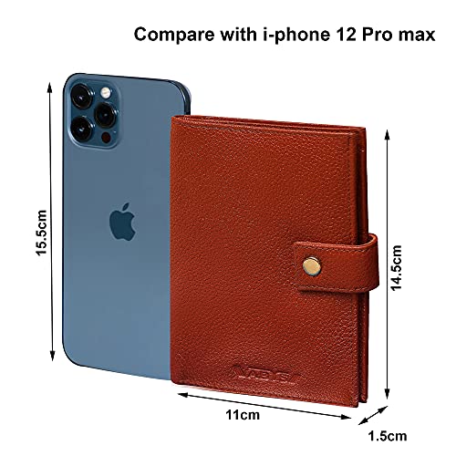 ABYS Genuine Leather Tan Card Holder||ATM Card Holder||Passport Holder||Passport Cover||Wallet||Debit Card Holder for Men and Women - Image 3