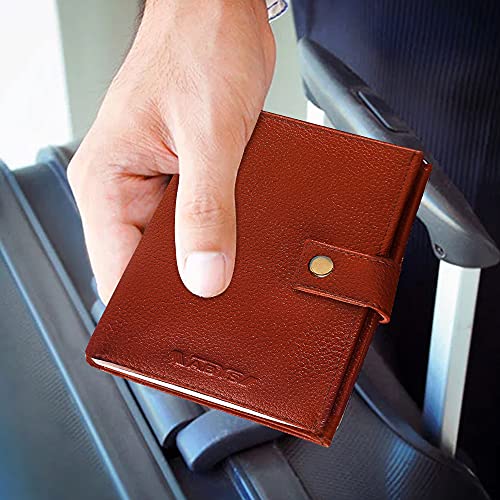 ABYS Genuine Leather Tan Card Holder||ATM Card Holder||Passport Holder||Passport Cover||Wallet||Debit Card Holder for Men and Women - Image 4