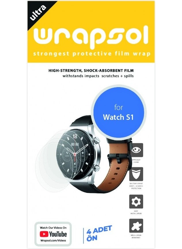 Wrapsol - Xiaomi Watch S1 Smart Watch Screen Protector Polyurethane Film - Image 1