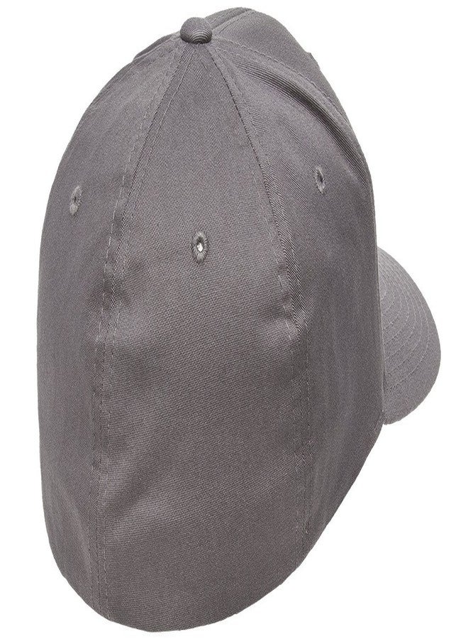 Flexfit Unisex Cotton Twill Fitted Baseball Cap, Grey, Large-X-Large - Image 2