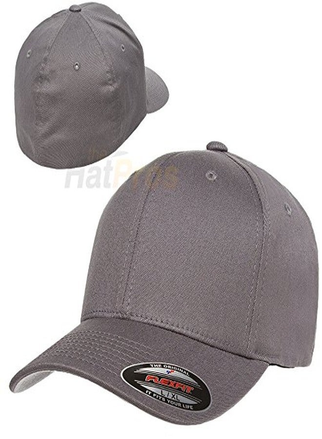 Flexfit Unisex Cotton Twill Fitted Baseball Cap, Grey, Large-X-Large - Image 4