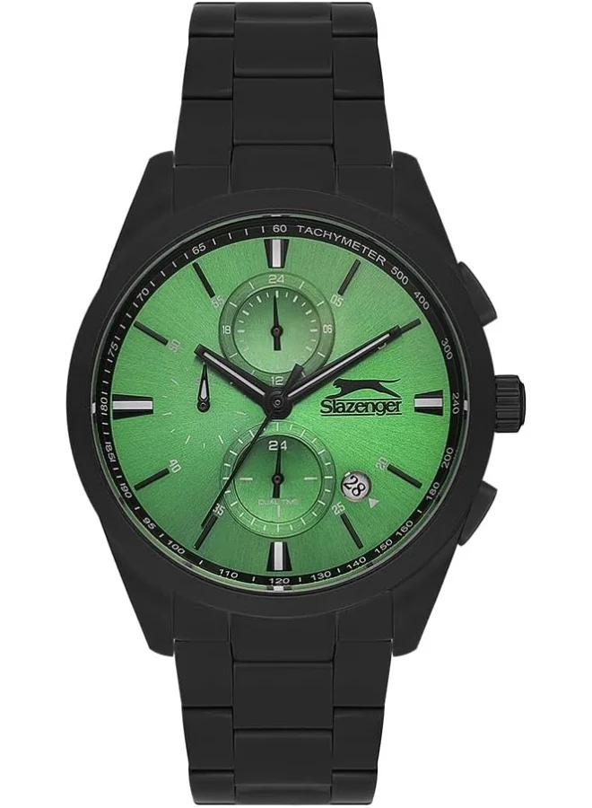 Slazenger SLAZENGER Men's Watch, Multi Function Display and Metal Strap - SL.9.2215.2.01, Black