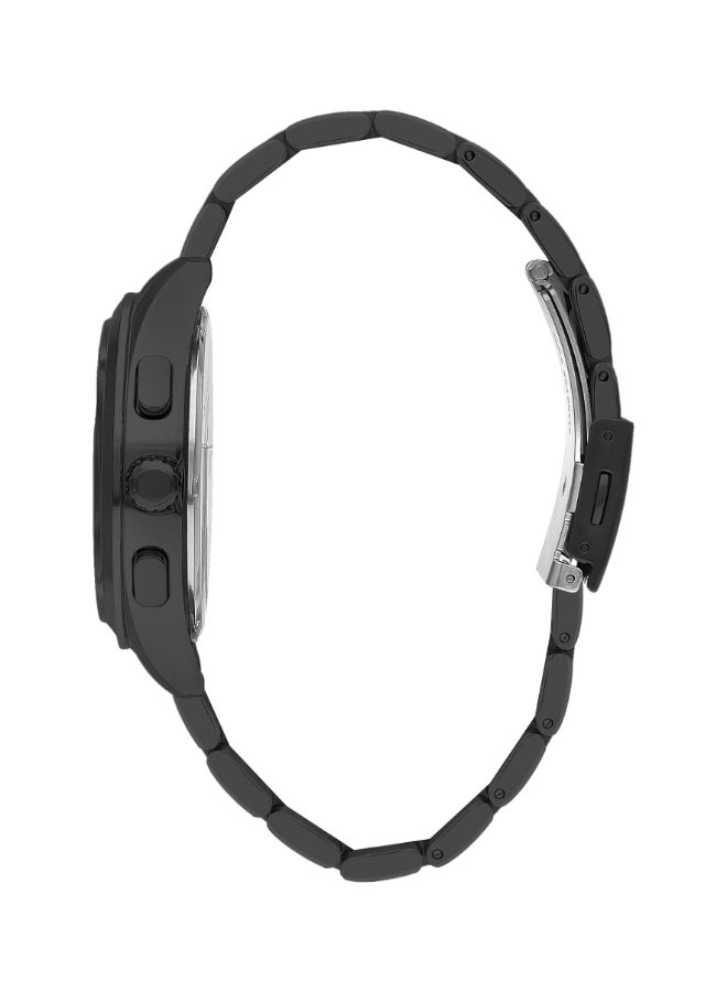 سلازنجر ساعة سلازينجر للرجال، عرض متعدد الوظائف وسوار معدني، أسود - Image 2