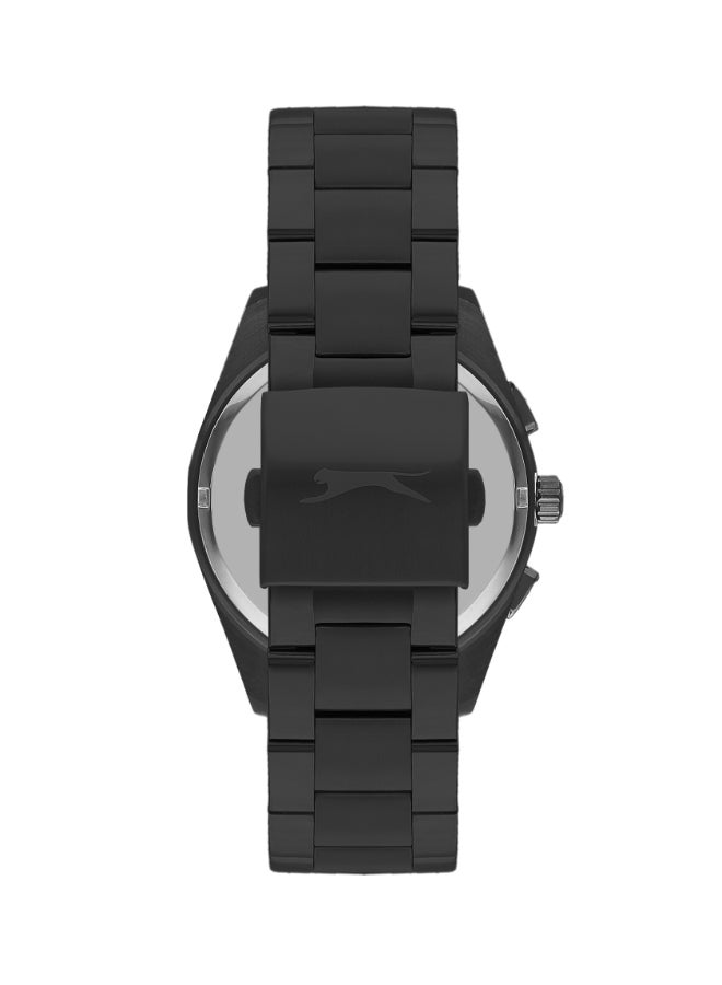 سلازنجر ساعة سلازينجر للرجال، عرض متعدد الوظائف وسوار معدني، أسود - Image 3