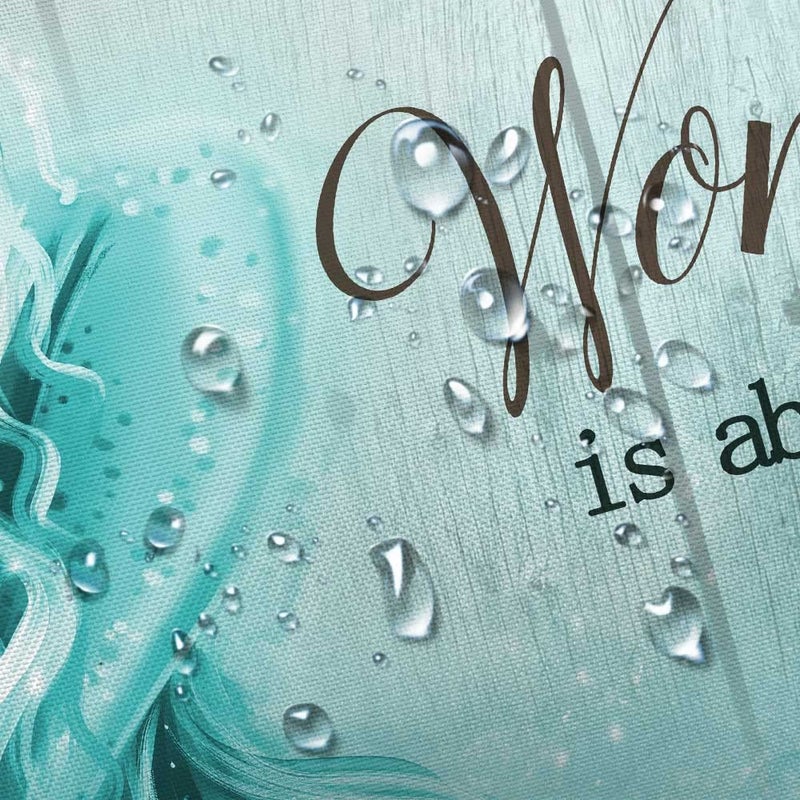 VEIGIKE Teal Mermaid Shower Curtain  Mermaid Tail Quote Inspirational Fabric Shower Curtains Set for Little Girls Women Bathroom  Nautical Ocean Theme Restroom Decor Accessories with Hooks 72X72inches - Image 5