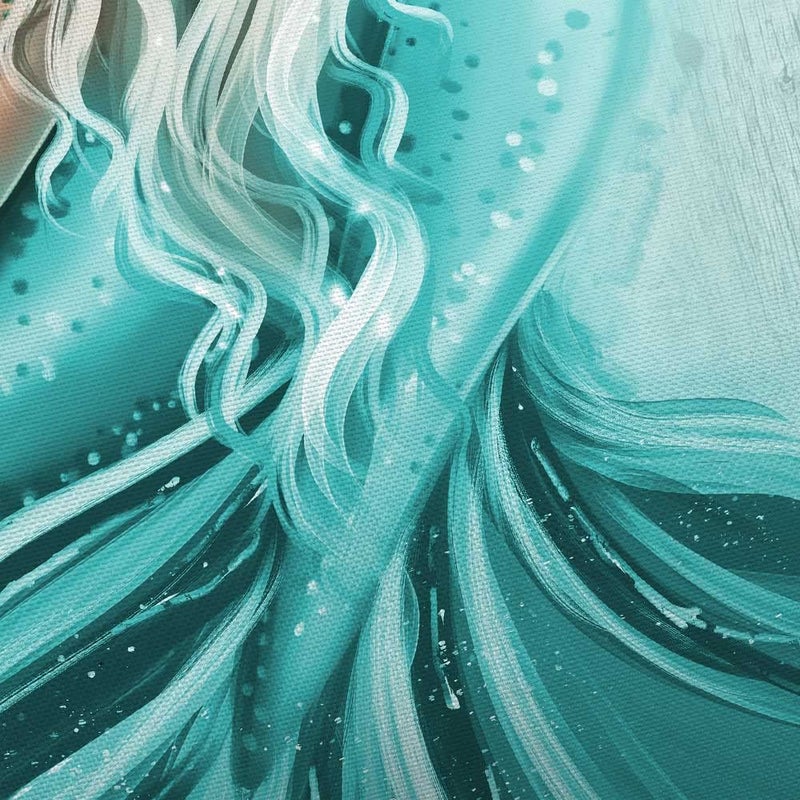 VEIGIKE Teal Mermaid Shower Curtain  Mermaid Tail Quote Inspirational Fabric Shower Curtains Set for Little Girls Women Bathroom  Nautical Ocean Theme Restroom Decor Accessories with Hooks 72X72inches - Image 4
