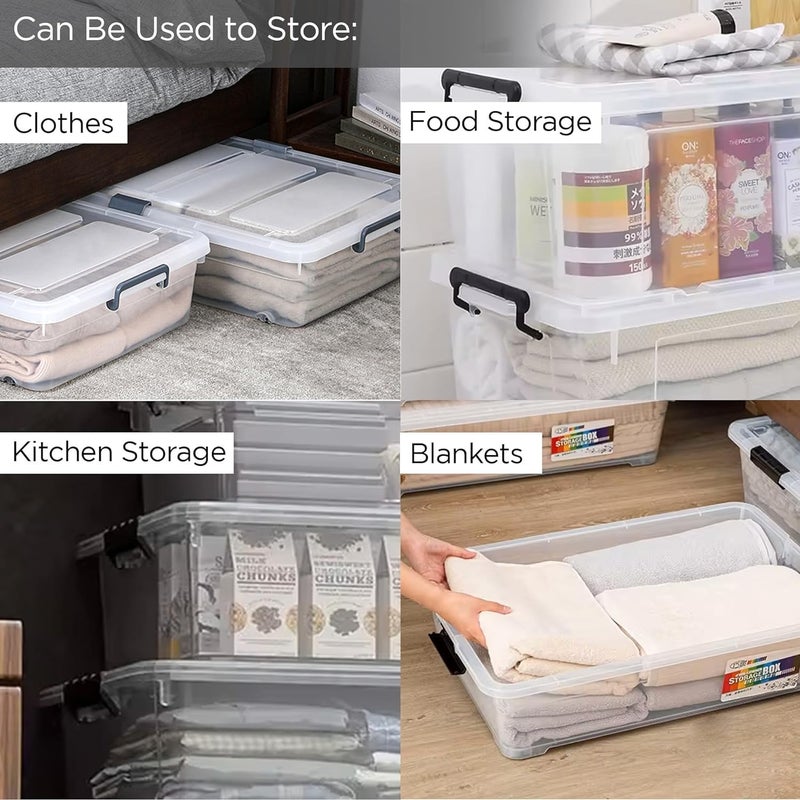 Kuber Industries Kuber Industries Large Capacity Underbed Storage Box with Lids and Wheels Dustproof Stackable Rectangular Storage Box Multipurpose Organizer for ClothesToys 49L  - Image 4